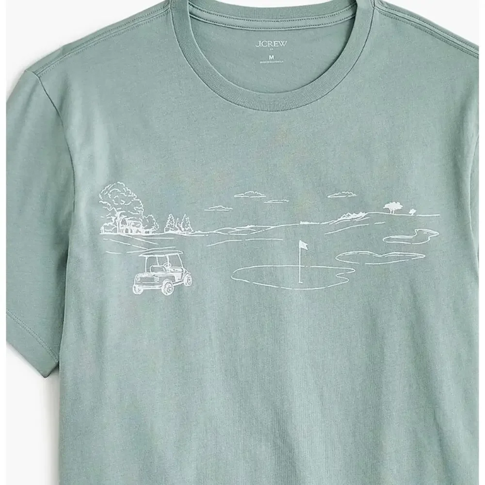 J Crew Mens Golf Landscape T Shirt M Sage Green NWT Tee Shirt T CR383 J.Crew